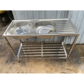 CHẬU RỬA CHÉN CAO CẤP CÓ CHÂN _ 100% INOX 201 ( Tặng Kèm Luôn Bộ Xả - Vòi Chén - Dây Cấp Nước )