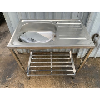 CHẬU RỬA CHÉN CAO CẤP CÓ CHÂN _ 100% INOX 201 ( Tặng Kèm Luôn Bộ Xả - Vòi Chén - Dây Cấp Nước )