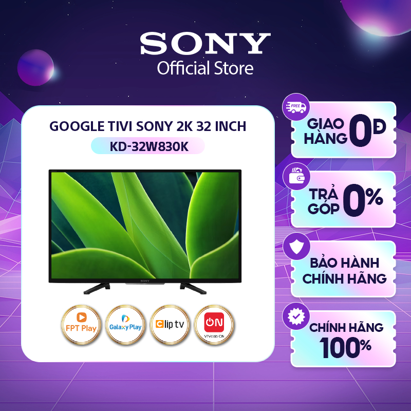 Google Tivi Sony 2K 32 inch KD-32W830K - Mới 2022 - Miễn phí lắp đặt