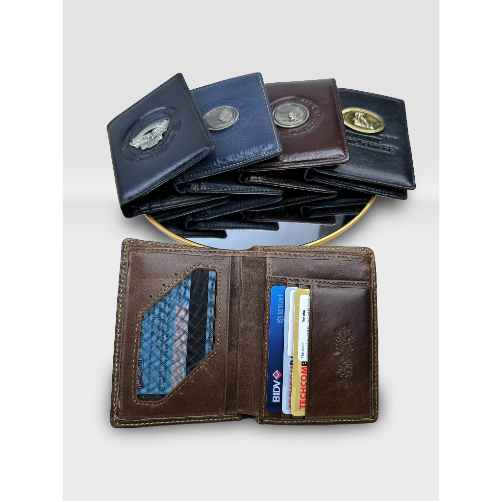 Ví da bò nam dáng đứng thiết kế hiện đại