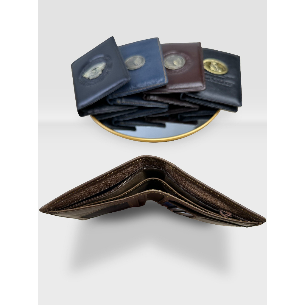 Ví da bò nam dáng đứng thiết kế hiện đại