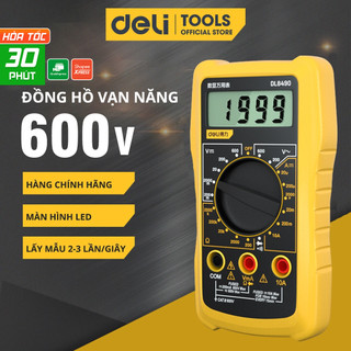 Đồng hồ vạn năng Deli chính hãng - Màn hình LED kỹ thuật số - Phạm vi đo 600V - Bảo hành 12 tháng