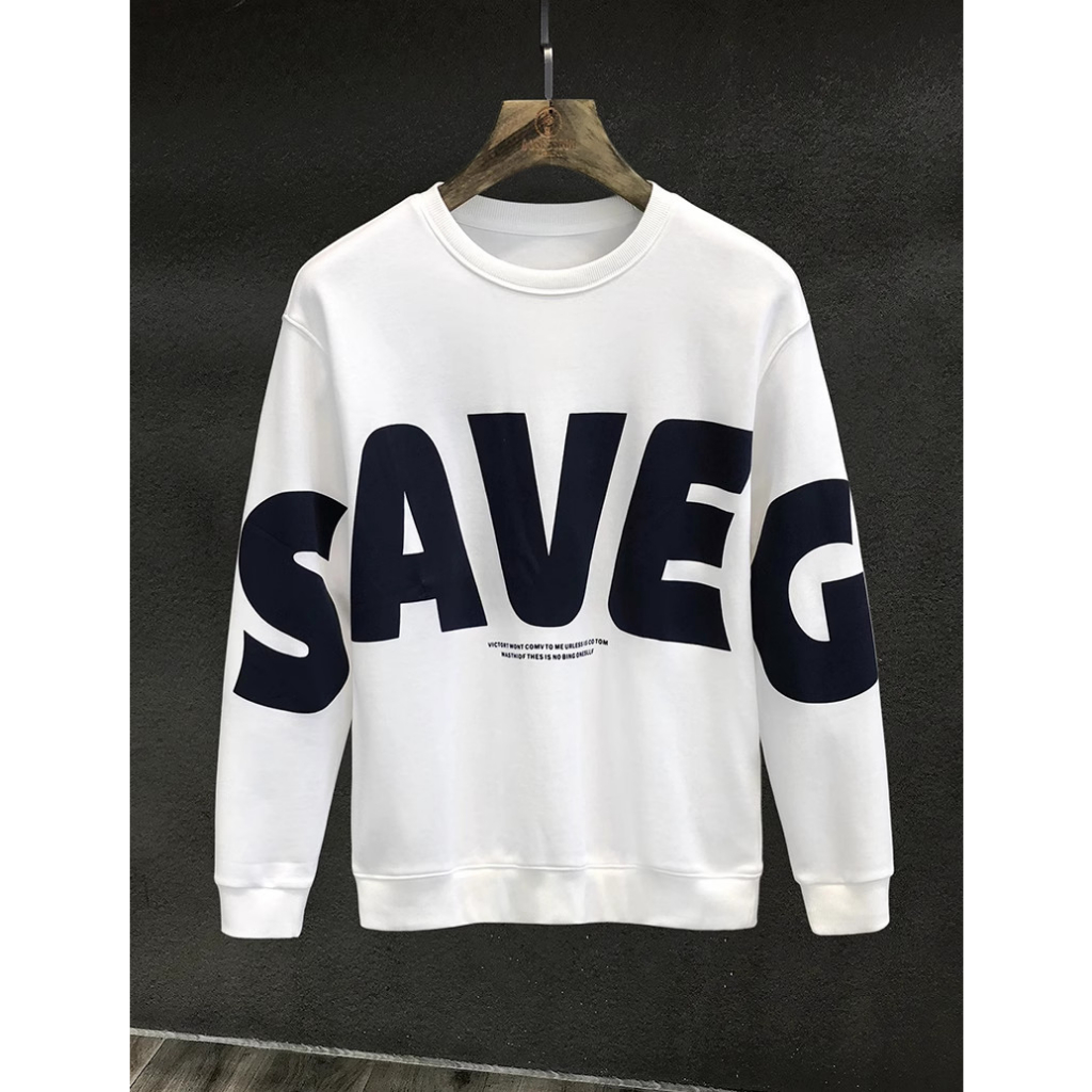 Áo hoodie nỉ in chữ SAVEG phù hợp nam nữ form unisex