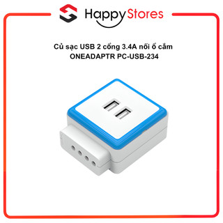 Củ sạc USB 2 cổng 3.4A nối ổ cắm ONEADAPTR PC-USB-234