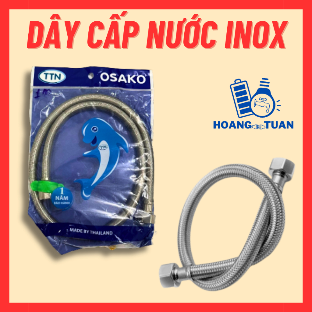 Dây cấp nước inox cao cấp dài 40, 50, 60, 80, 100cm, dây cấp nước inox lavabo, bồn chén, bồ cầu