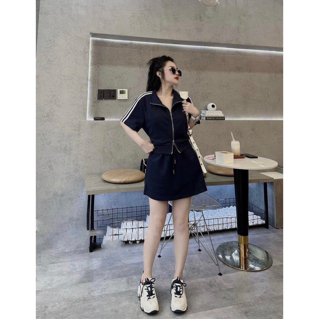 ❗❗SET BỘ ÁO + CHÂN VÁY UMI CHẠY SỌC MIX CHÂN VÁY ❗❗