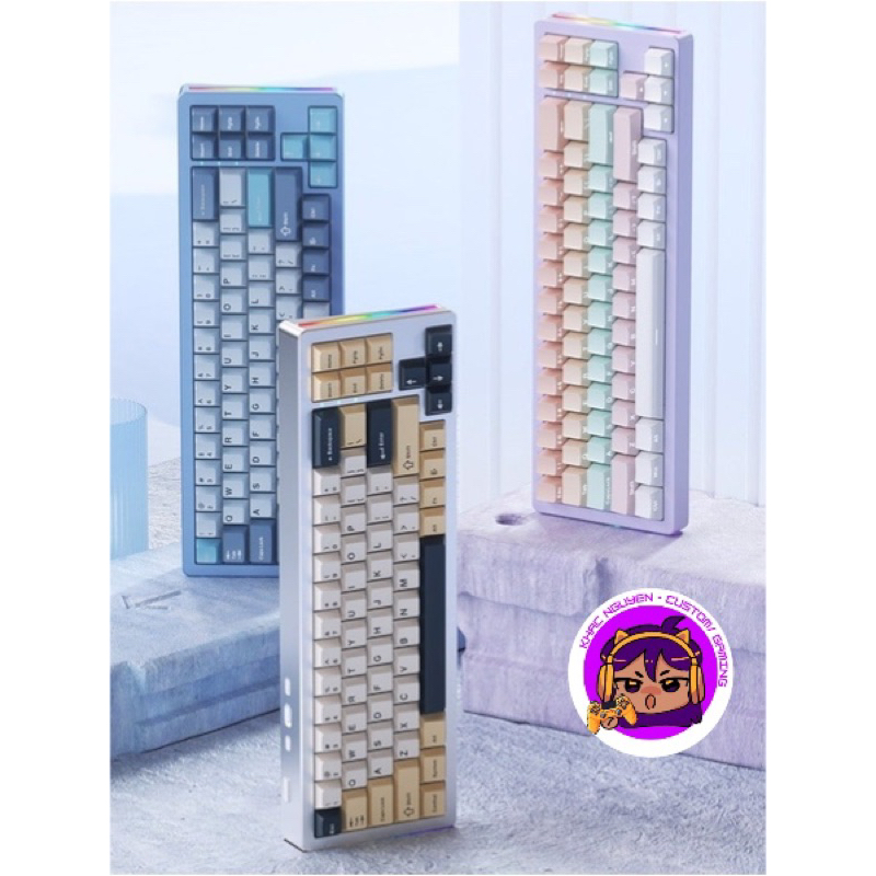 Bàn Phím Cơ Bluetooth Khung Nhôm ALUMINUM XM-M71 Cấu Trúc GASKET, Hotwsap 5 Pin Mạch Xuôi Cao Cấp