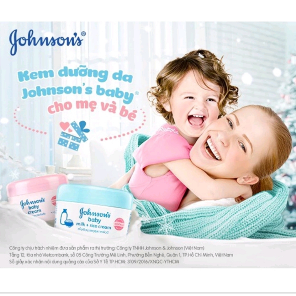[HCM]Kem Dưỡng ẩm Da Chứa Sữa Và Gạo cho em bé Johnson’s Baby (50g)