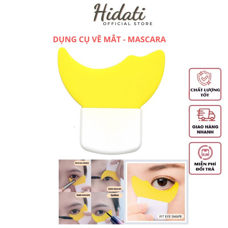 Dụng cụ hỗ trợ chuốt mi mascara Hidati không lem, bảng to - Kẻ mí kẻ bọng mắt tiện lợi đa năng loại 1 chất liệu mềm dẻo