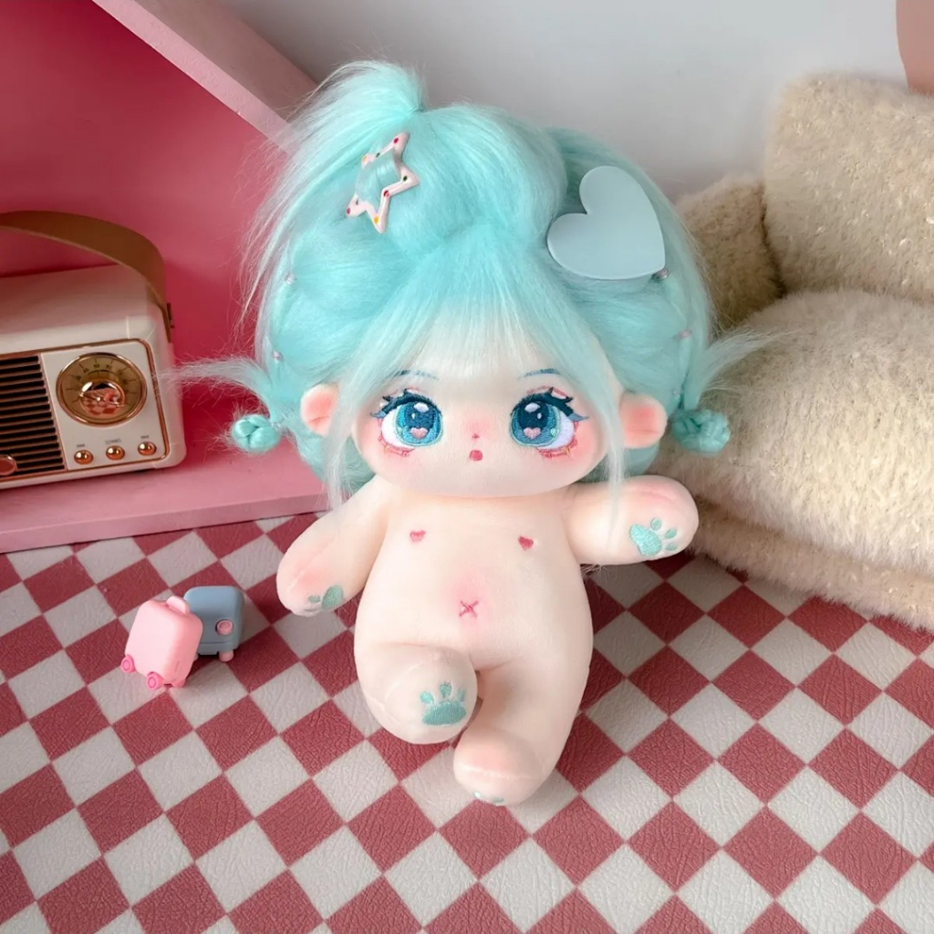 Doll không thuộc tính tóc tơ 20cm có tai và đuôi - Búp bê không thuộc tính tóc tơ 20cm có xương