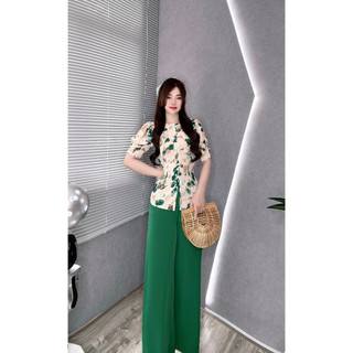 BỘ BÀ BA LỤA HOA 3D TAY PHỒNG