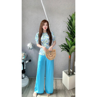 BỘ BÀ BA LỤA HOA 3D TAY PHỒNG