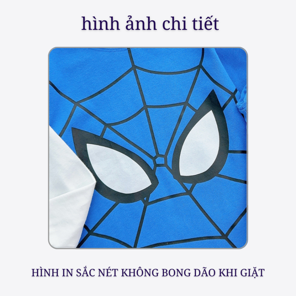 Đồ Bộ Cho Bé Trai KIMCHIBABY Vải Cotton Dư Xịn Mềm Mịn Hoạ Tiết Siêu Nhân Người Nhện, Bộ Dài Tay Cho Bé Mặc Nhà KCTD311