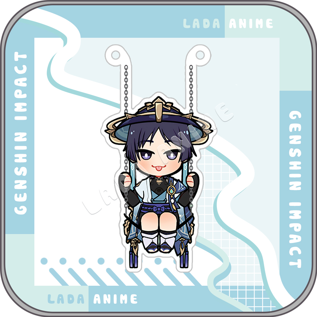 Standee Xích Đu Game Genshin Impact Tùy Chọn Nhân Vật Và Khung Xích Đu Mẫu 3,4, Mô Hình Acrylic Mica Trang Trí Để Bàn