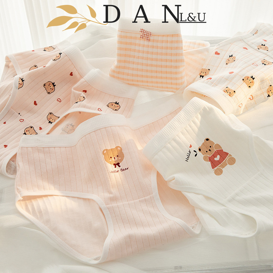 Quần Lót Cotton Nữ Thoáng Khí Hoạ Tiết Gấu Đáng Yêu DAN L&U 357