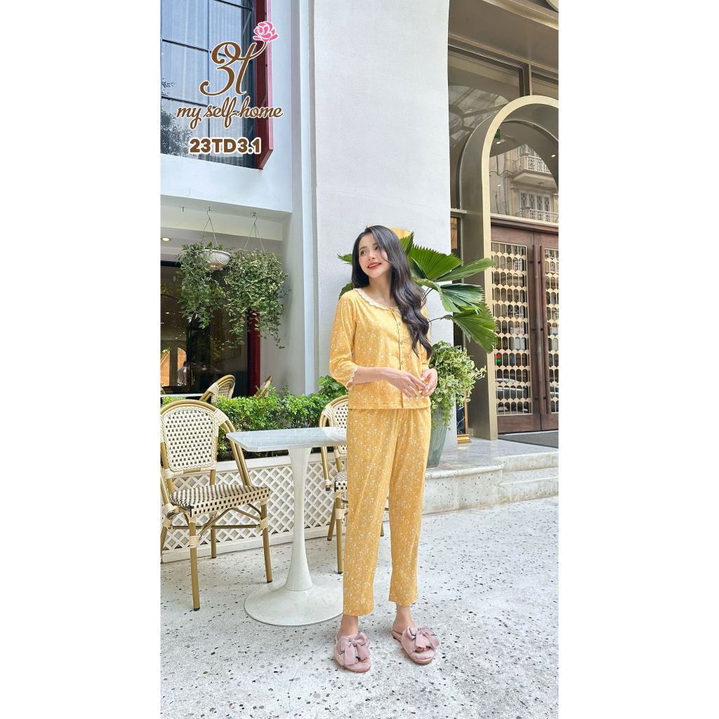 Bộ thô dài 3t myselfhome hoa xinh thu đông 2023 kèm ảnh thật