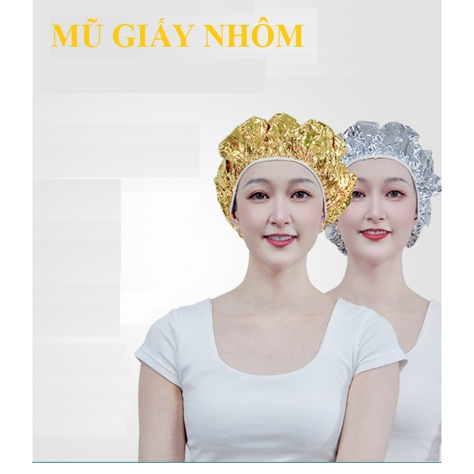 Mũ lá nhôm trùm đầu làm tóc nhuộm uốn hoặc ủ tóc tiện lợi
