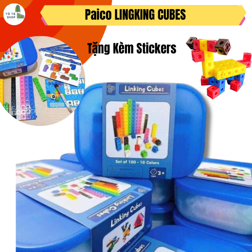 Đồ chơi giáo dục Number Block Linking Cubes,đồ chơi Paico xếp hình sáng tạo giúp bé hoặc toán, hình khối, học giờ