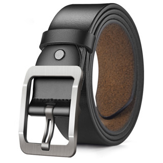 Thắt Lưng Nam Màu Đen Bản To 3,8cm Mặt Đen,Bạc Cá Tính, Dây Nịt Da Nam Thời Trang Học SInh SInh Viên Giá Rẻ -DNNN006