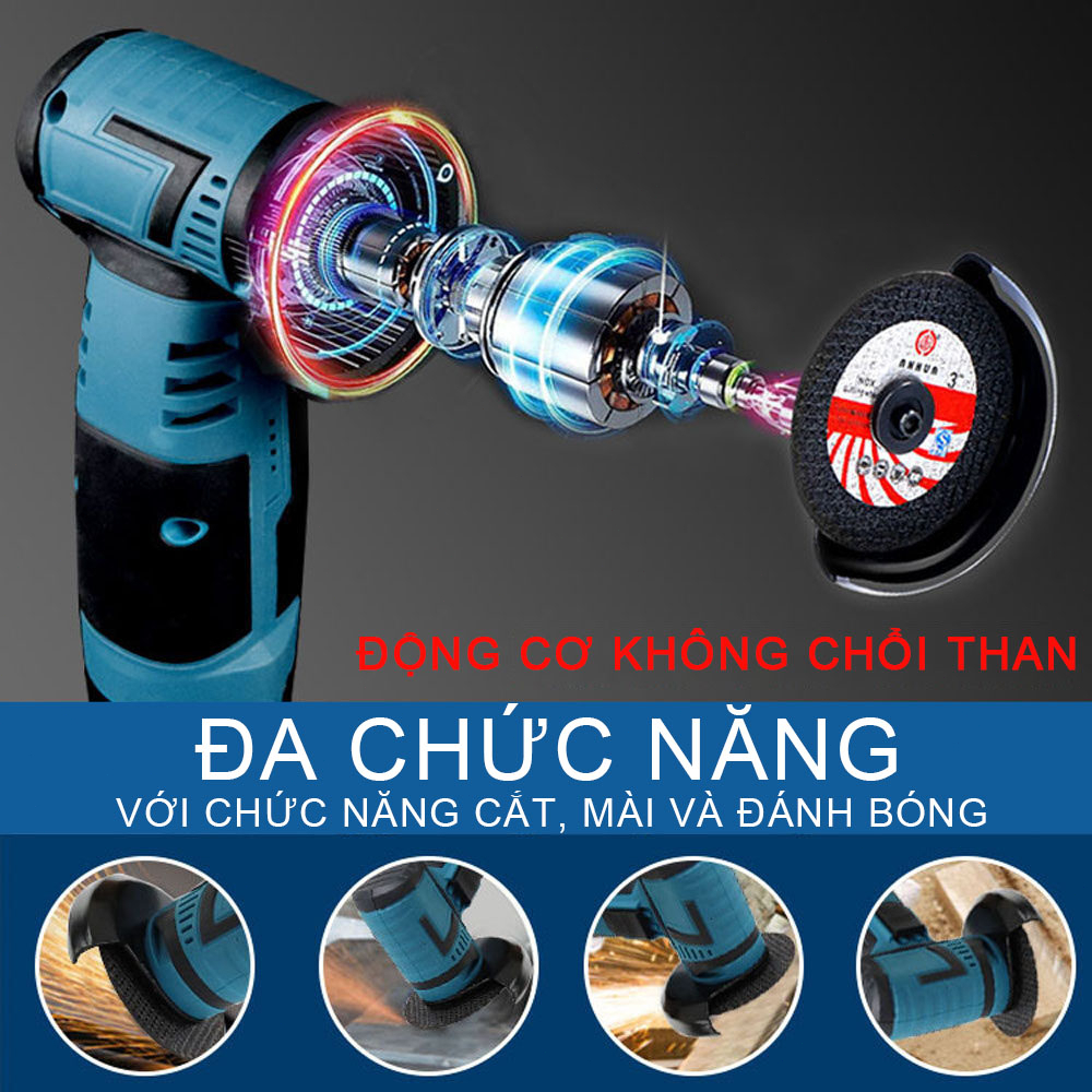 Máy mài góc cầm tay,Thân Máy mài pin,Mài Góc Điện,100% dây đồng,Bảo hành 12 tháng