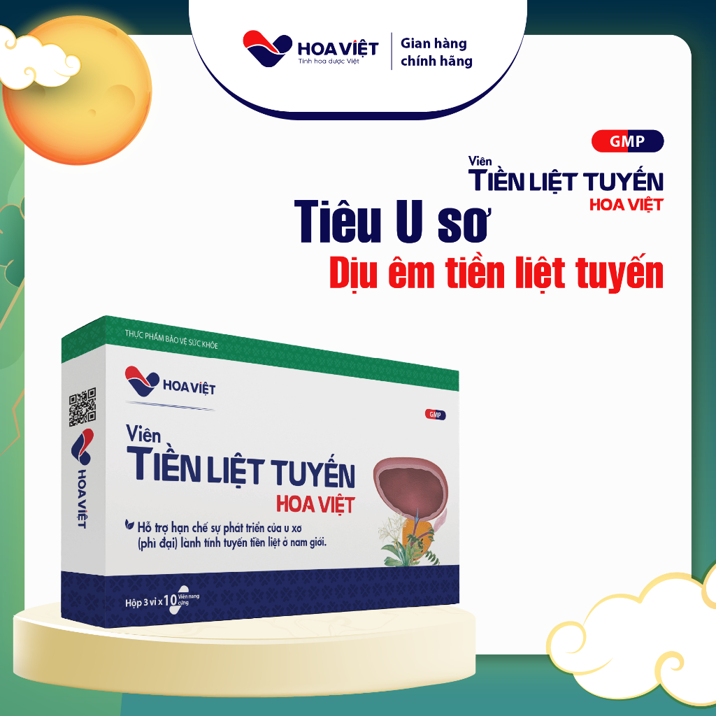 Tiền liệt tuyến Hoa Việt, hỗ trợ hạn chế phát triển u xơ phì đại tiền liệt tuyến, Hộp 30 viên