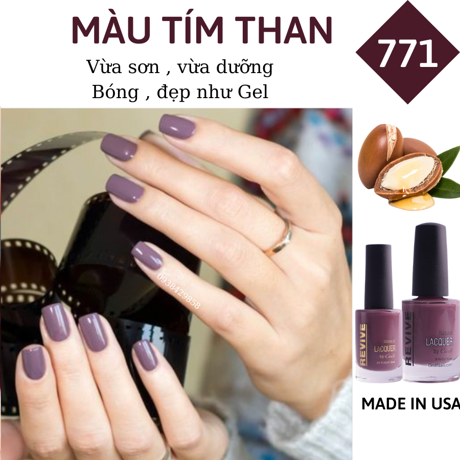 Sơn móng tay Organics Naturals Revive Chính Hãng Mỹ USA - Màu Tím Than mã 771
