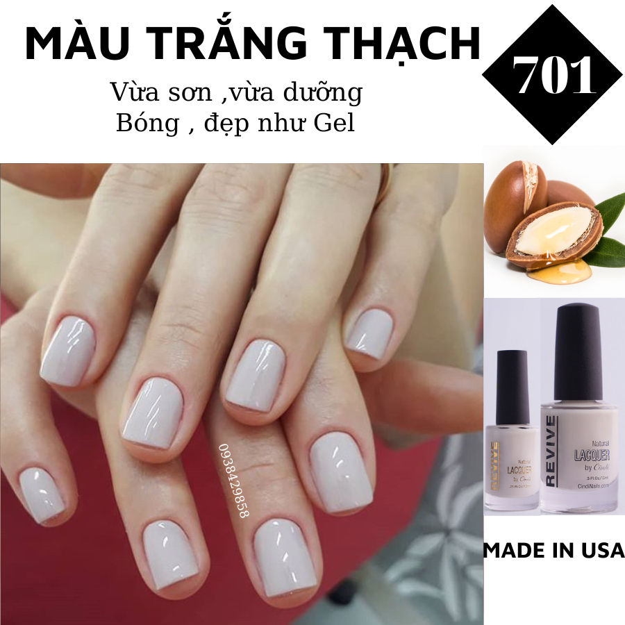 Sơn móng tay Organics Naturals Revive Chính Hãng Mỹ USA - Màu Trắng Thach mã 701