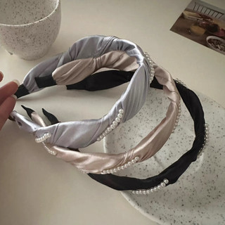 Băng đô cài tóc lụa satin lượn sóng