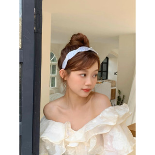 Băng đô cài tóc lụa satin lượn sóng