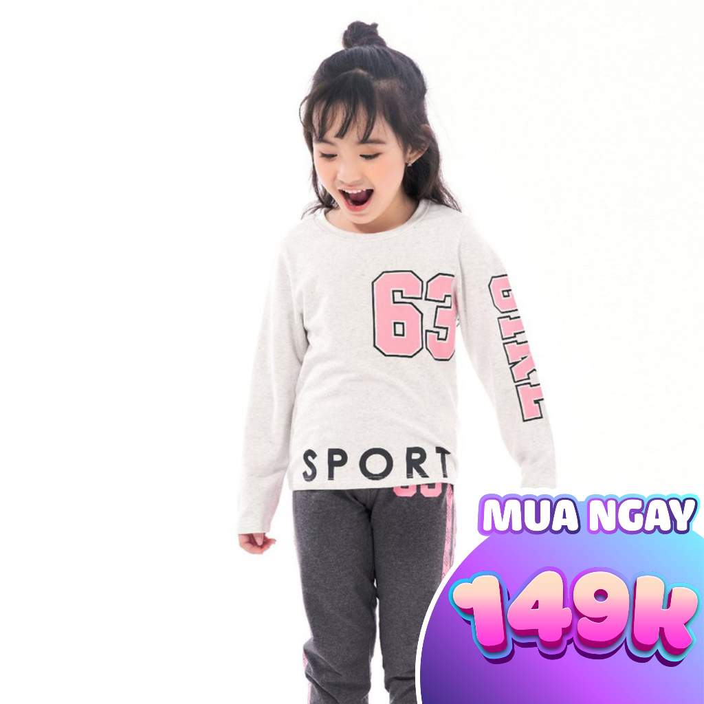 Bộ bé gái BIGFOX - MISS MEOW thu đông size đại, bộ dài tay cho bé in Số 63 7-15 tuổi