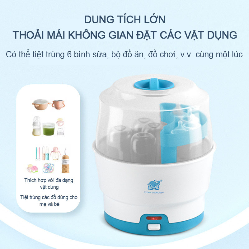Máy tiệt trùng bình sữa cho bé, dung tích lớn chống cháy khô, máy tiệt trùng hơi nước không kèm tính năng sấy khô