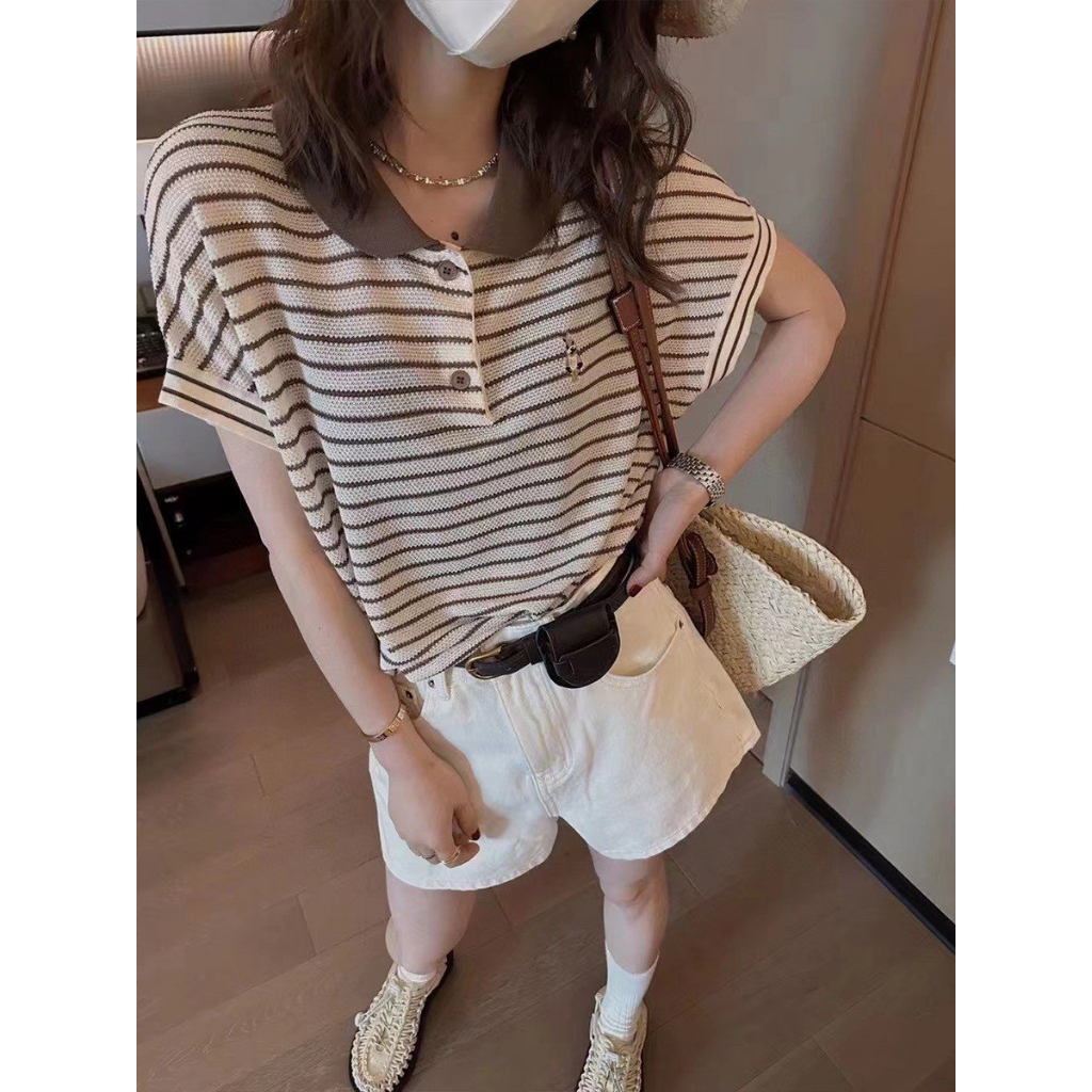 Áo Len Polo Thêu Gấu Nữ Ulzzang Quảng Châu, Full 3 Màu, Loại 1 | BigBuy360 - bigbuy360.vn