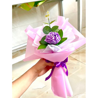 bó 1 bông hoa hồng giấy