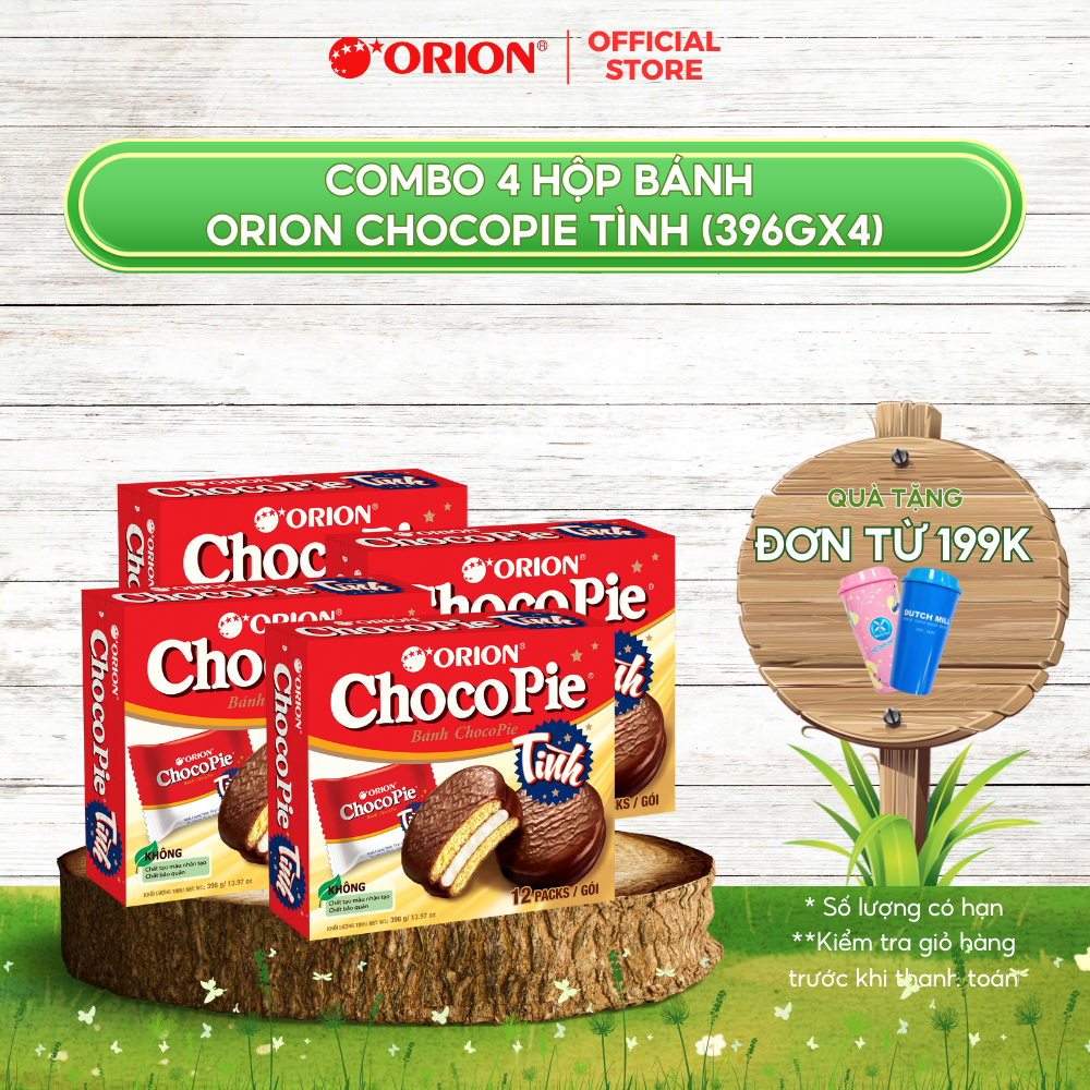 Combo 4 Hộp Bánh Orion ChocoPie Tình Vị Truyền Thống (396g x 4)