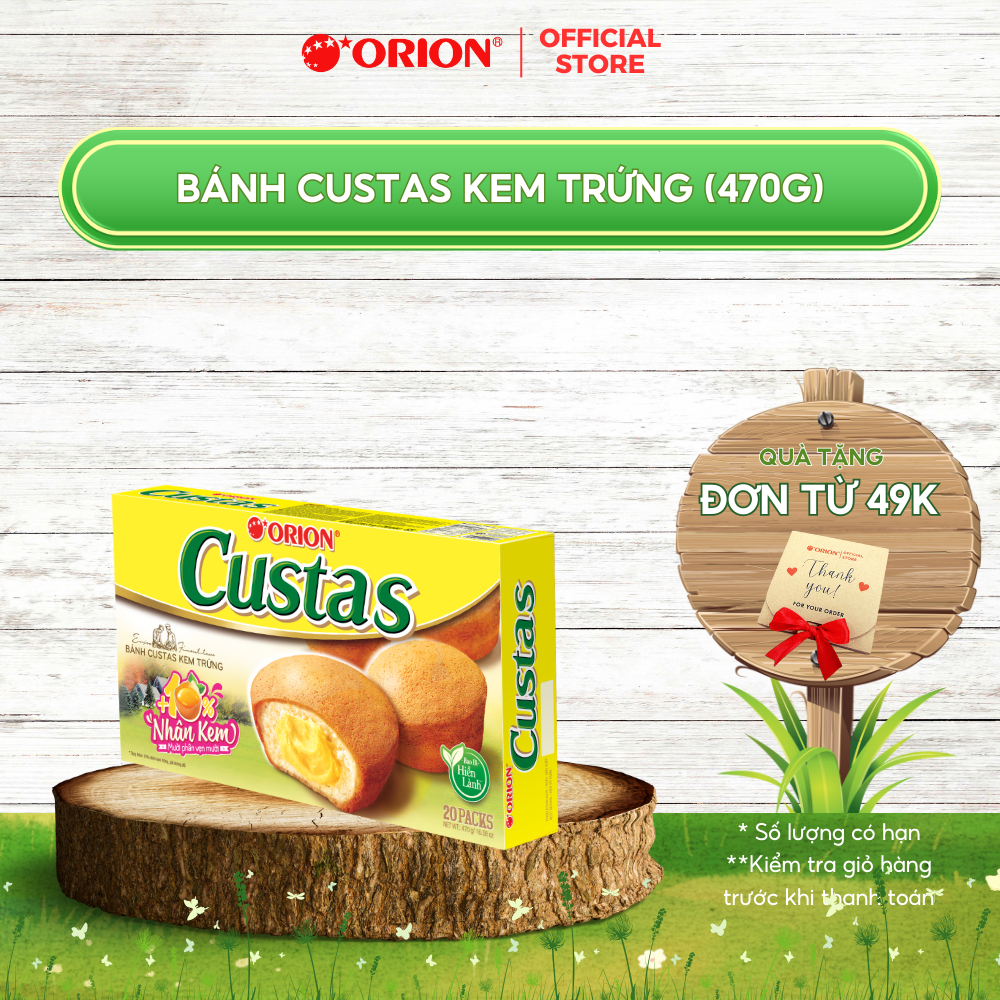 Hộp 20 gói bánh Orion Custas (470g)