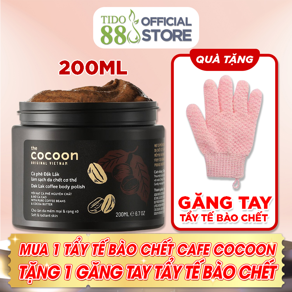 Tẩy da chết cafe Cocoon dưỡng da làm sạch da chết từ cà phê Đắk Lắk 200/600 ml NPP Tido88