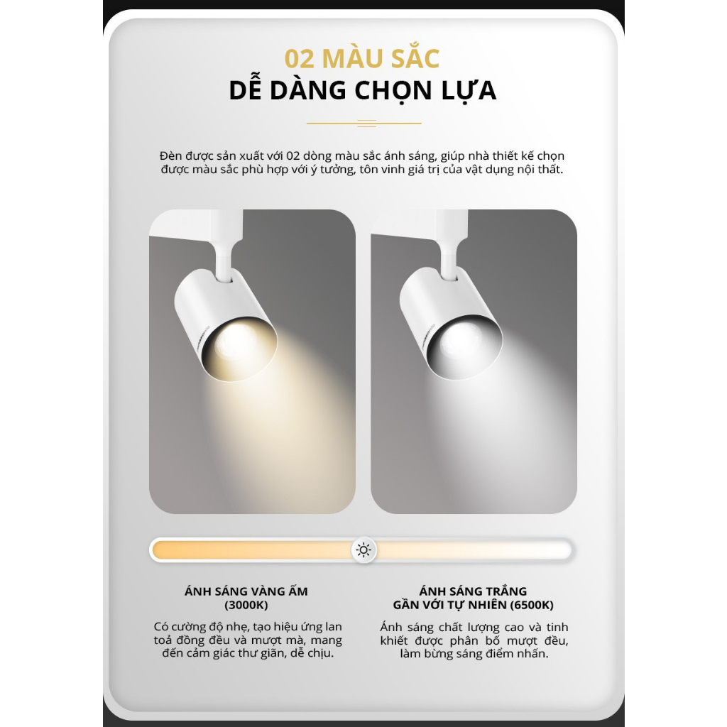 Đèn rọi ray Đèn chiếu điểm Spotlight PANASONIC 7W Loại gắn thanh ray