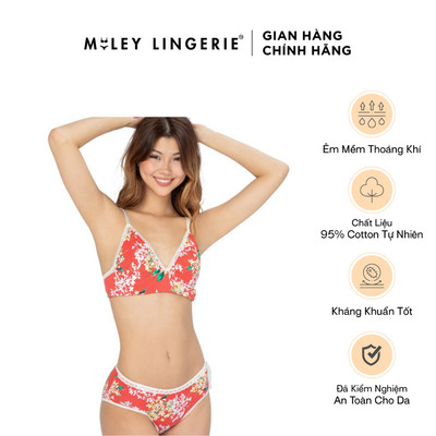 Bộ Đồ Lót Nữ Cotton Lụa Phối Ren Nature Wind Miley Lingerie - Mút Mỏng, Thoáng Khí