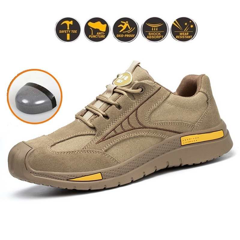 ( Mũi Thép-Đế kevlar)Giày Bảo Hộ Lao Động ,Giày Công Trình Dáng Thể Thao GBH05 -Chống Đinh,Tăng Ma sát(Tăng 1Size)