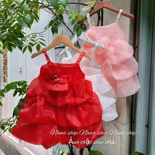 Đầm công chúa bé gái/ Váy công chúa 2 dây bé gái size 7 - 16ky