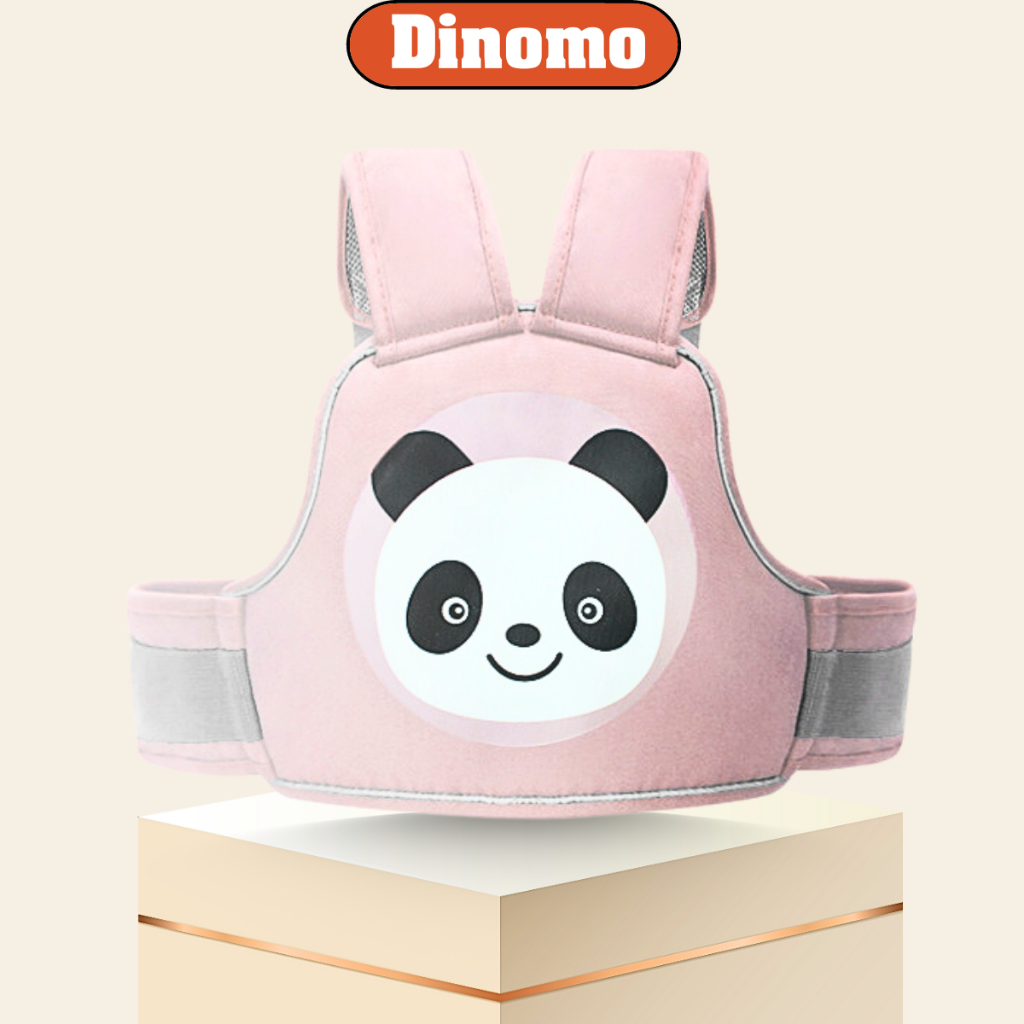 Đai đi xe máy DINOMO bản nâng cấp 2 đai lưng to rộng, có dải phản quang ban đêm, phối đệm lưới thoáng khí,Gấu Panda hồng