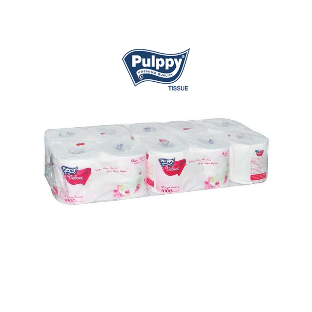 Giấy vệ sinh Pulppy Velvet hương hoa thiên nhiên (10 cuộn)