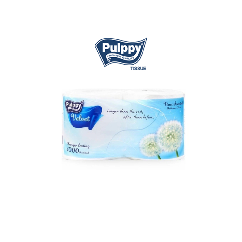 Giấy vệ sinh cao cấp Pulppy Velvet không mùi (10 cuộn)