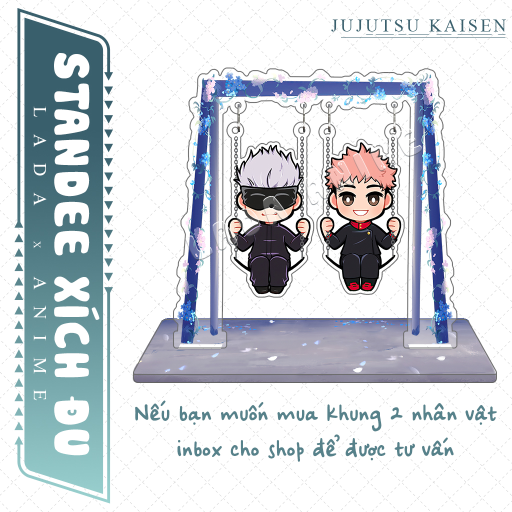 Standee Xích Đu Anime JJK Jujutsu Kaisen Chú Thuật Hồi Chiến Tùy Chọn Nhân Vật Và Khung Xích Đu, Mô Hình Mica Anime