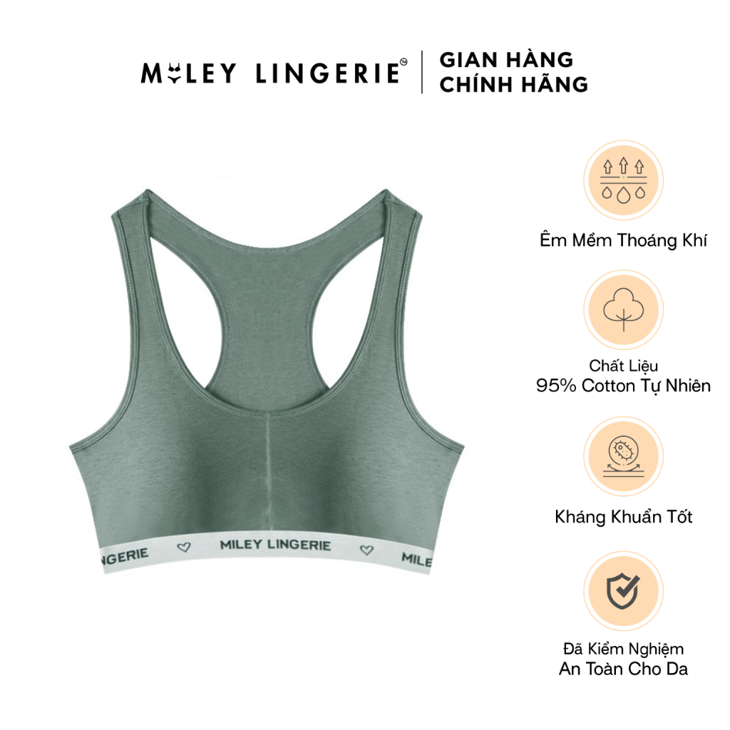  Áo Ngực Thể Thao Nữ Melange Cổ Tròn Active Miley Lingerie Màu Xanh Mint BRM053