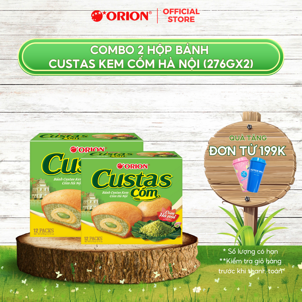 Combo 2 Hộp Bánh Orion Custas CỐM (282g/hộp)