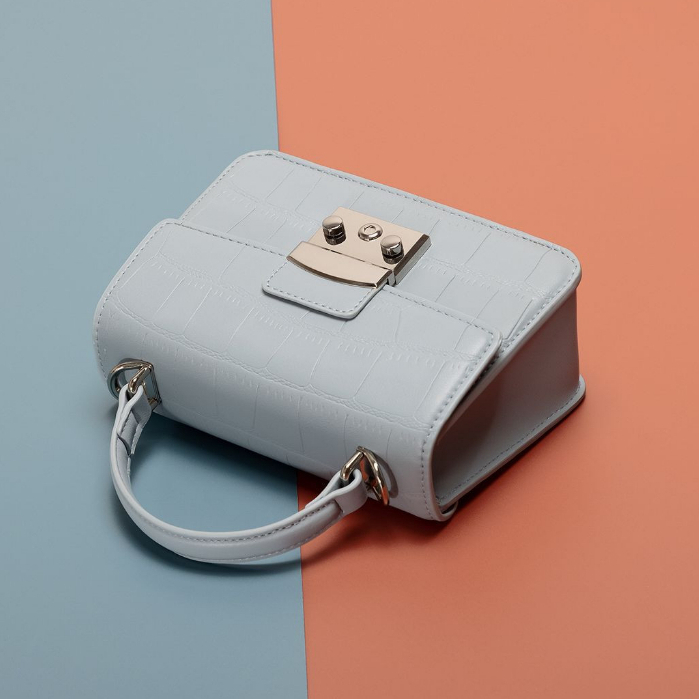 Túi Xách Nữ Đeo Chéo Da PU Khóa Bạc Size 19