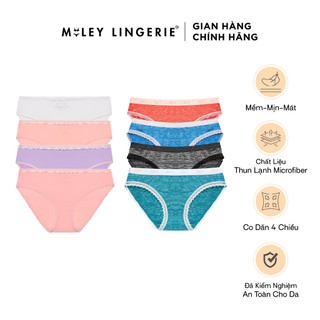 Combo 4 Quần Lót Nữ Sớ Gỗ + 4 Thun Lạnh Viền Ren Miley Lingerie FWS-BMS ( giao màu ngẫu nhiên)