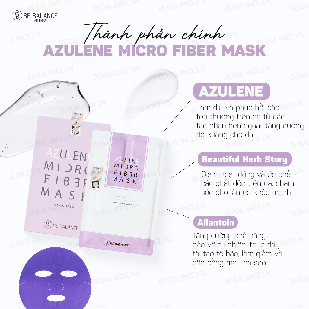 Mặt nạ AZULENE Micro Fiber Mask Be'Balance 3in1 (1 hộp/10miếng)