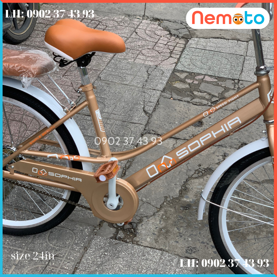 Xe Đạp Mini Nữ 24in Kiểu Dáng Mới 2 Gióng Sophia24